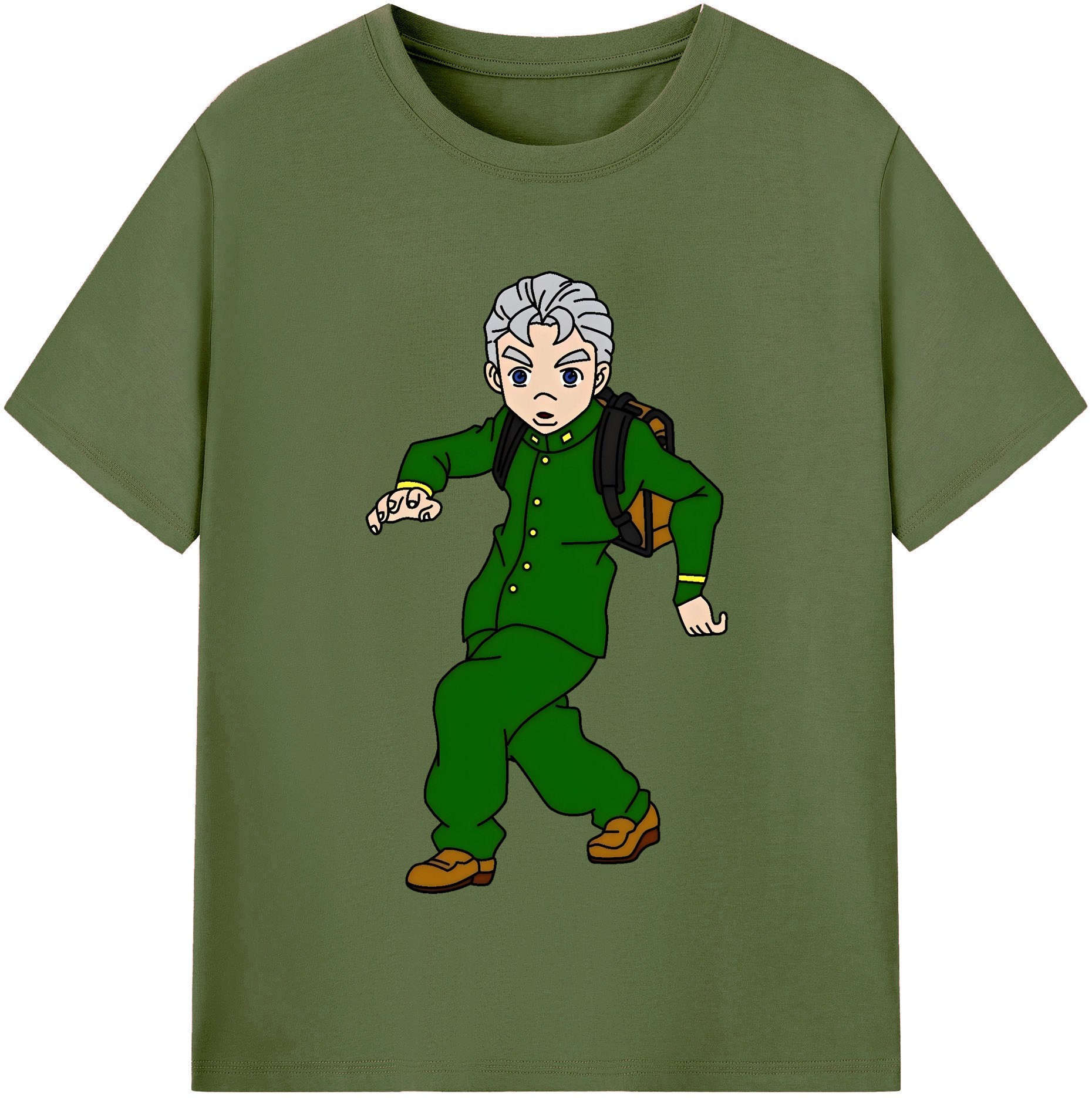 （画像用） ジョジョの奇妙な冒険 広瀨康一 JoJo's Bizarre Adventure Hirose Koichi 綿100％半袖Tシャツ（フロントプリント）